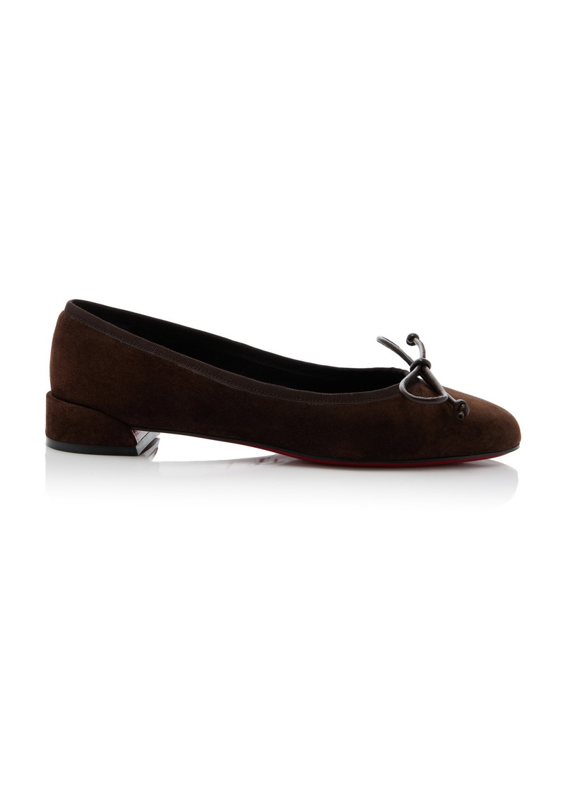 Christian Louboutin - Sweetie Jane Veau Velours Ballet Flats - Brown - IT 40 - Moda Operandi