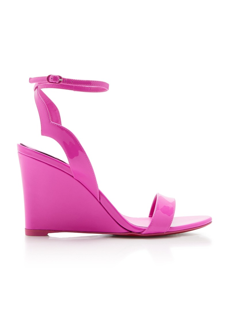 Christian Louboutin - Zeppa Chick 85mm Patent Leather Wedges - Pink - IT 35 - Moda Operandi