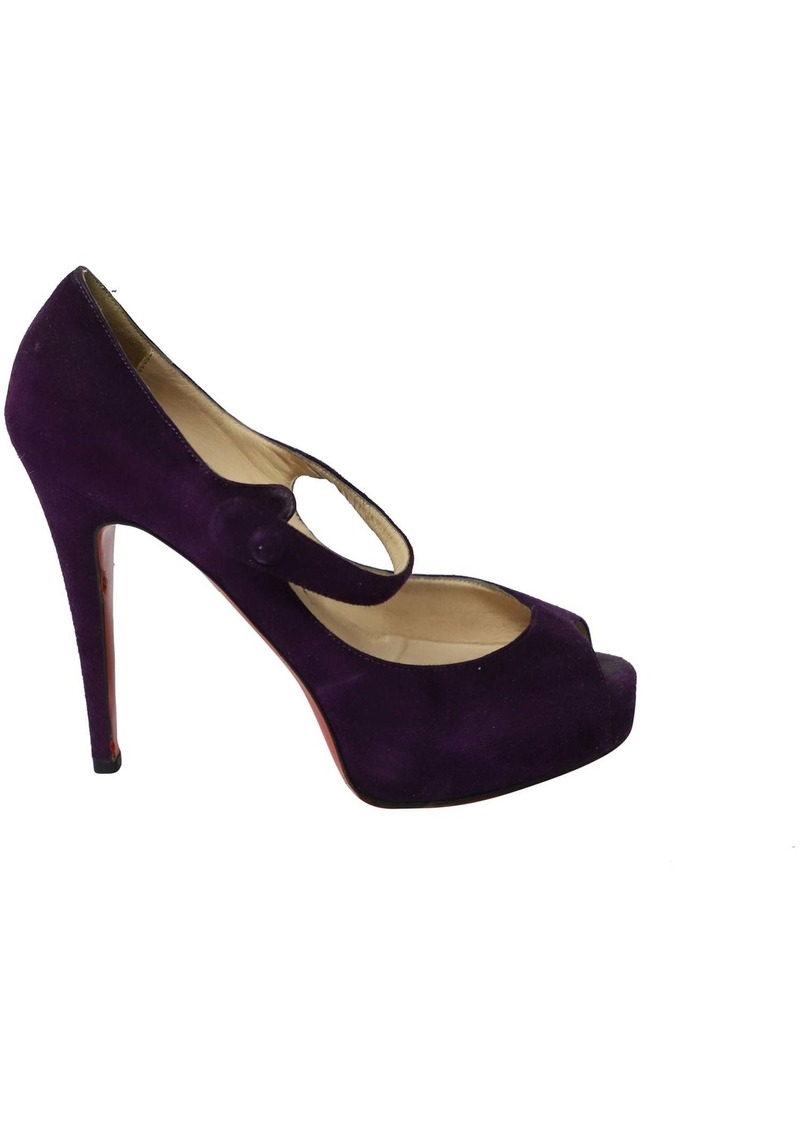 Christian Louboutin 120mm Flo Peep Toe Pumps in Purple Suede