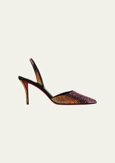 Christian Louboutin Apostropha Crystal Slingback Red Sole Pumps