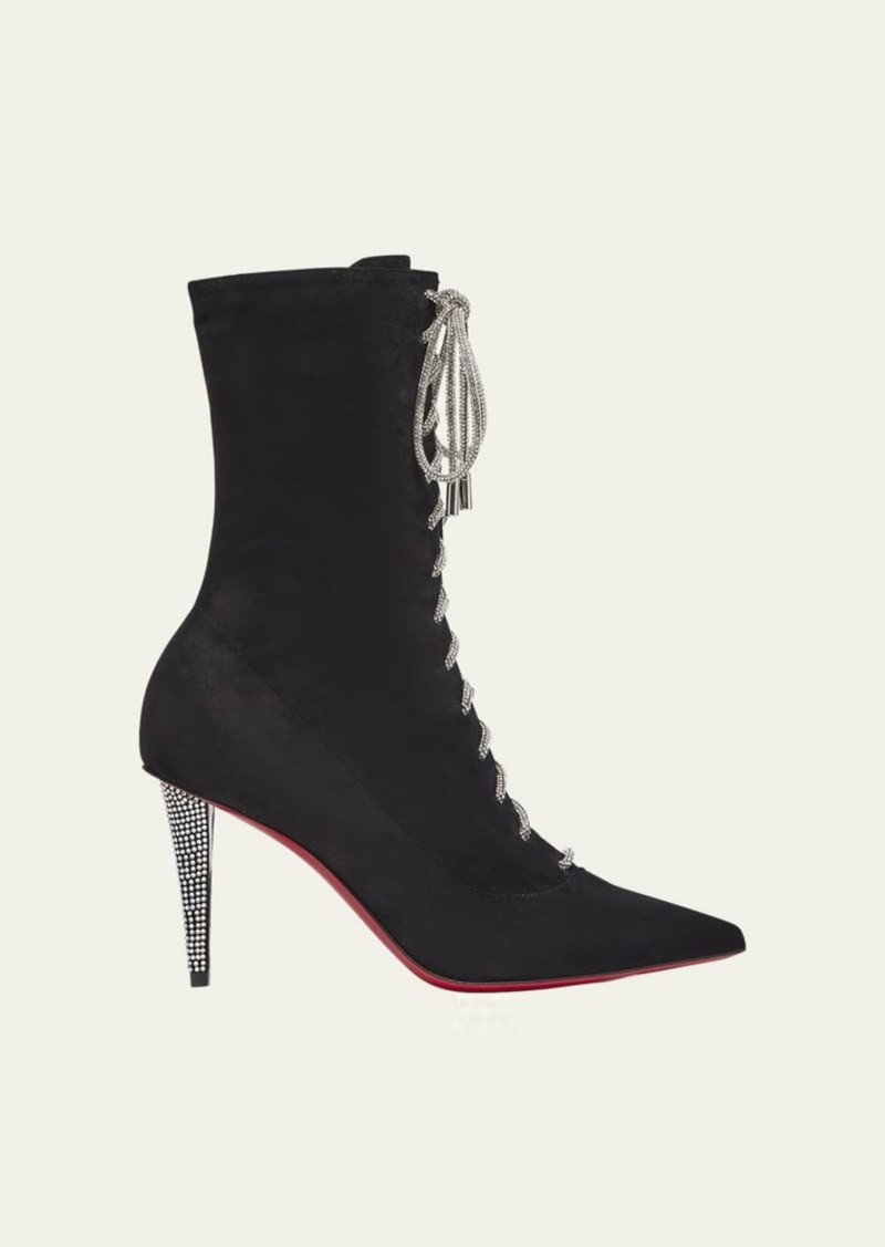 Christian Louboutin Astrid Suede Lace-Up Red Sole Booties