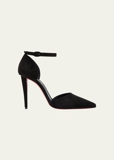Christian Louboutin Astrida Bride Red Sole Suede Pumps