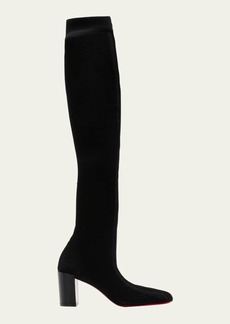 Christian Louboutin Beyonstage Knit Red Sole Knee Boots