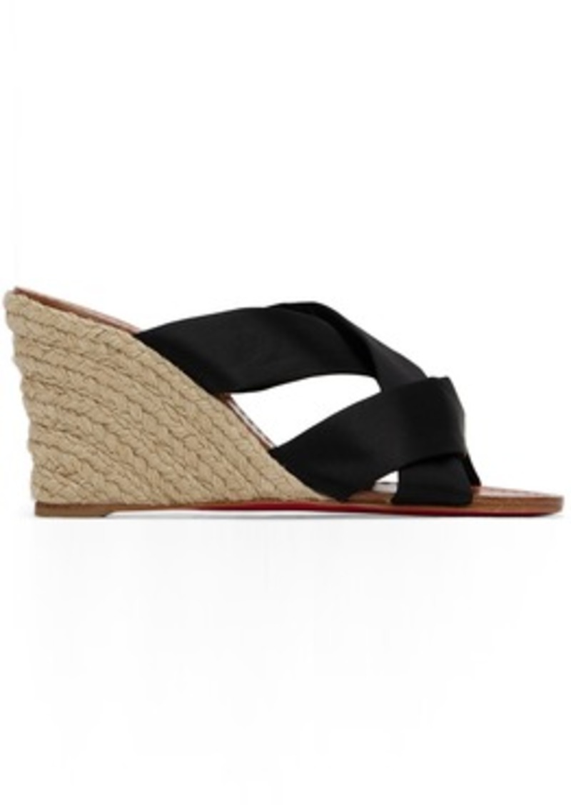 Christian Louboutin Black Wedge Heeled Sandals