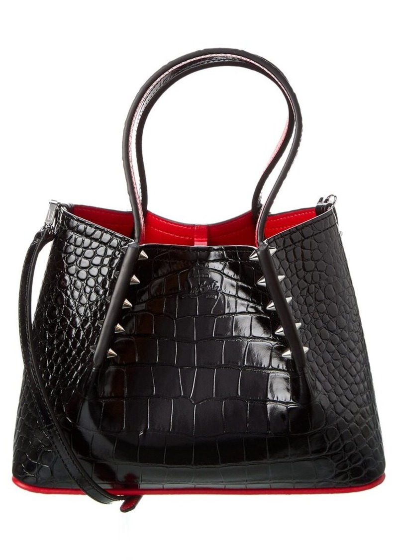 Christian Louboutin Cabarock Mini Croc-Embossed Leather Tote