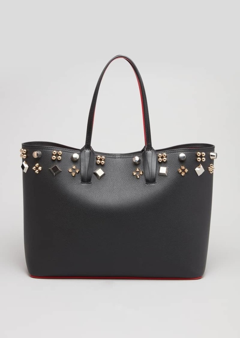 Christian Louboutin Cabata Tote in Grained Leather with Spikes