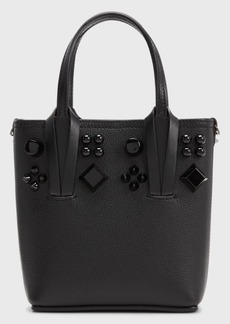 Christian Louboutin Cabata N/S Mini Tote in Grained Leather with Spikes