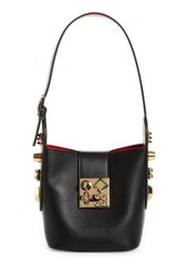Christian Louboutin Carasky Empire Leather Bucket Bag in Black/Gold at Nordstrom