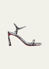 Christian Louboutin Condora Red Sole Metallic Snakeskin-Print Sandals