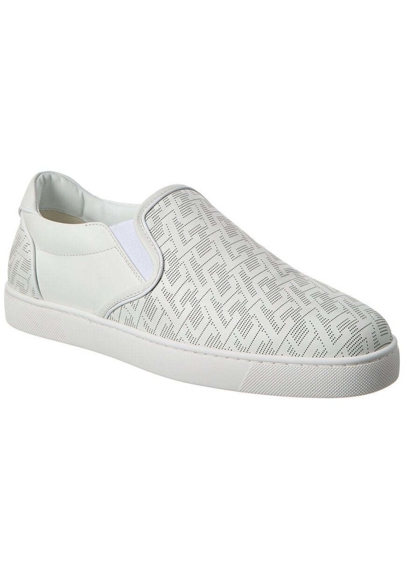 Christian Louboutin F. A.V. Fique A Vontade Leather Slip-On Sneaker