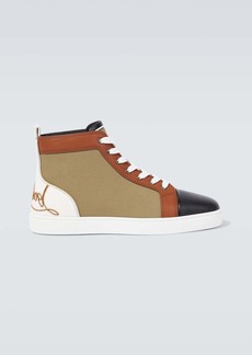 Christian Louboutin Fun Louis leather-trimmed sneakers