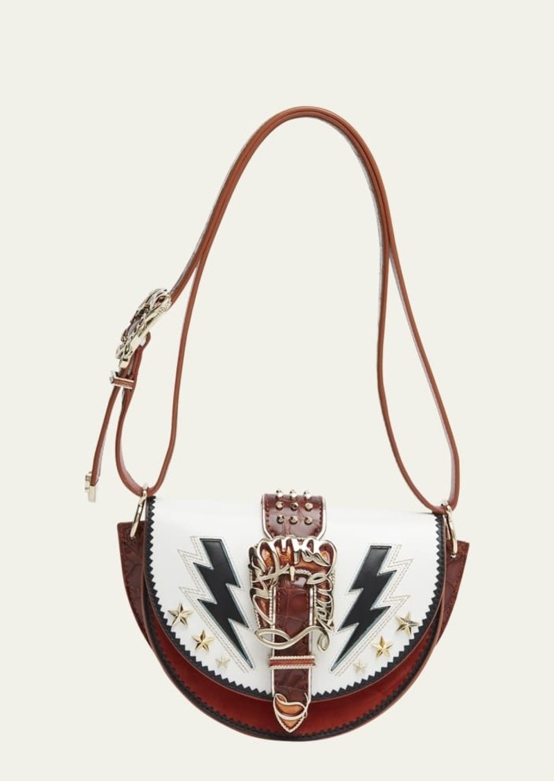 Christian Louboutin Giddy Buckle Mix Leather Crossbody Bag