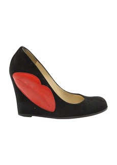 Christian Louboutin Kiss Me Wedge Pumps in Black Suede