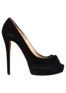 Christian Louboutin Lady Peep Pumps in Black Suede