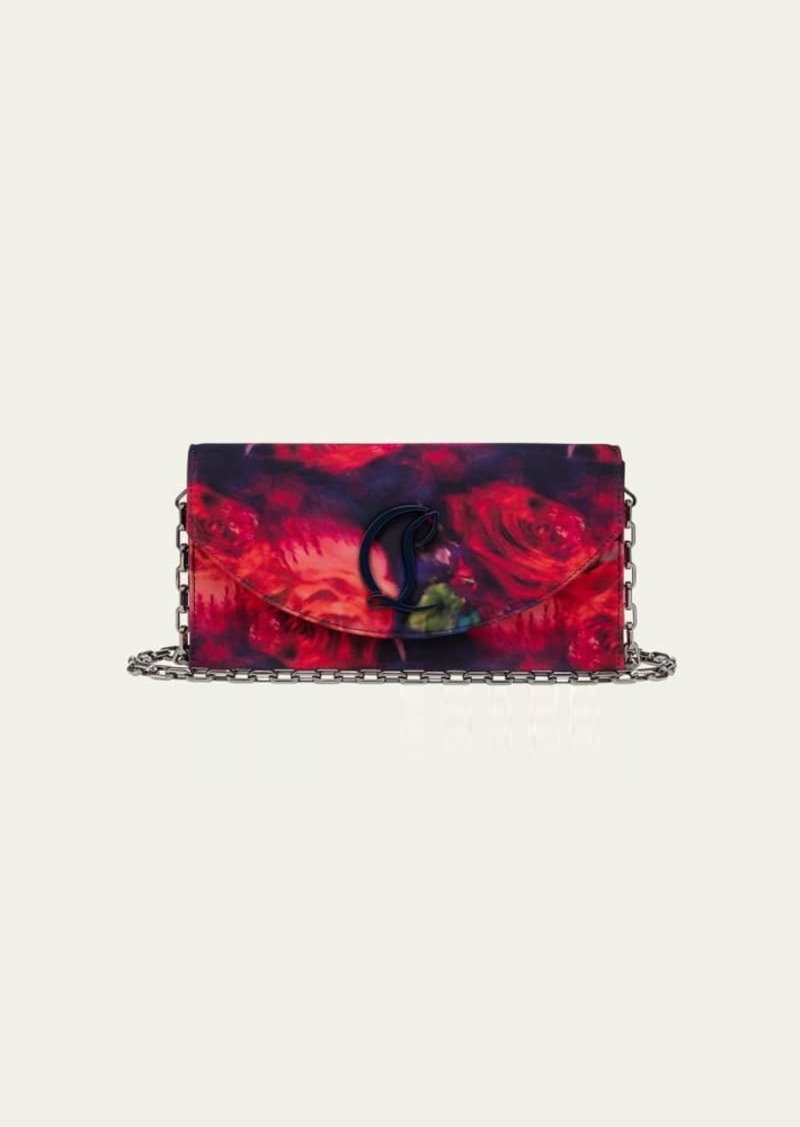 Christian Louboutin Loubi54 Rose-Print Satin Clutch Bag