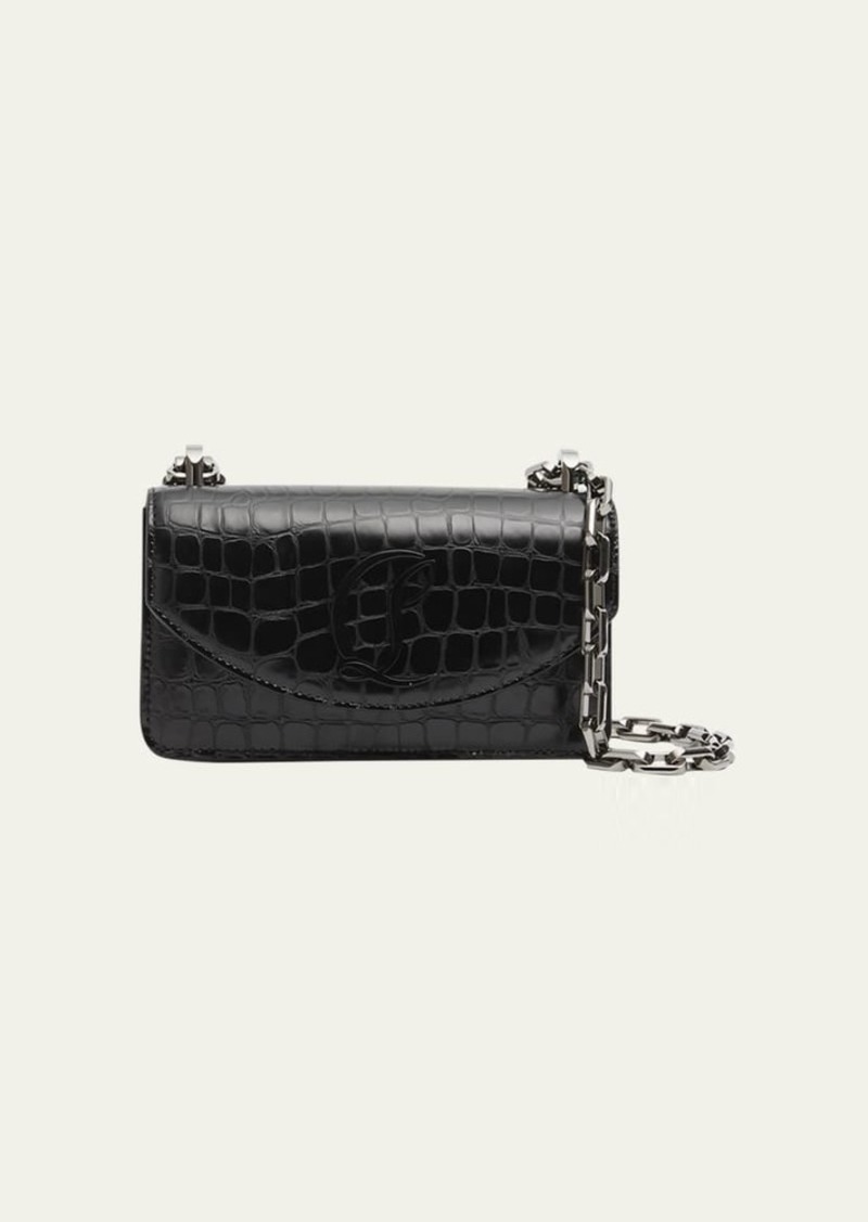 Christian Louboutin Loubi54 Small Alligator-Embossed Crossbody Bag