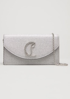 Christian Louboutin Loubi54 Small Wallet on Chain in Glittered Leather