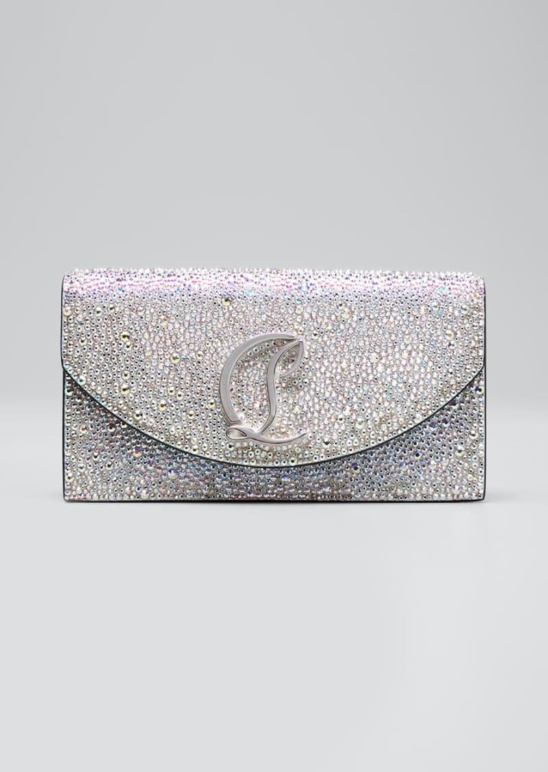 Christian Louboutin Loubi54 Small Metallic Crystal Clutch Bag