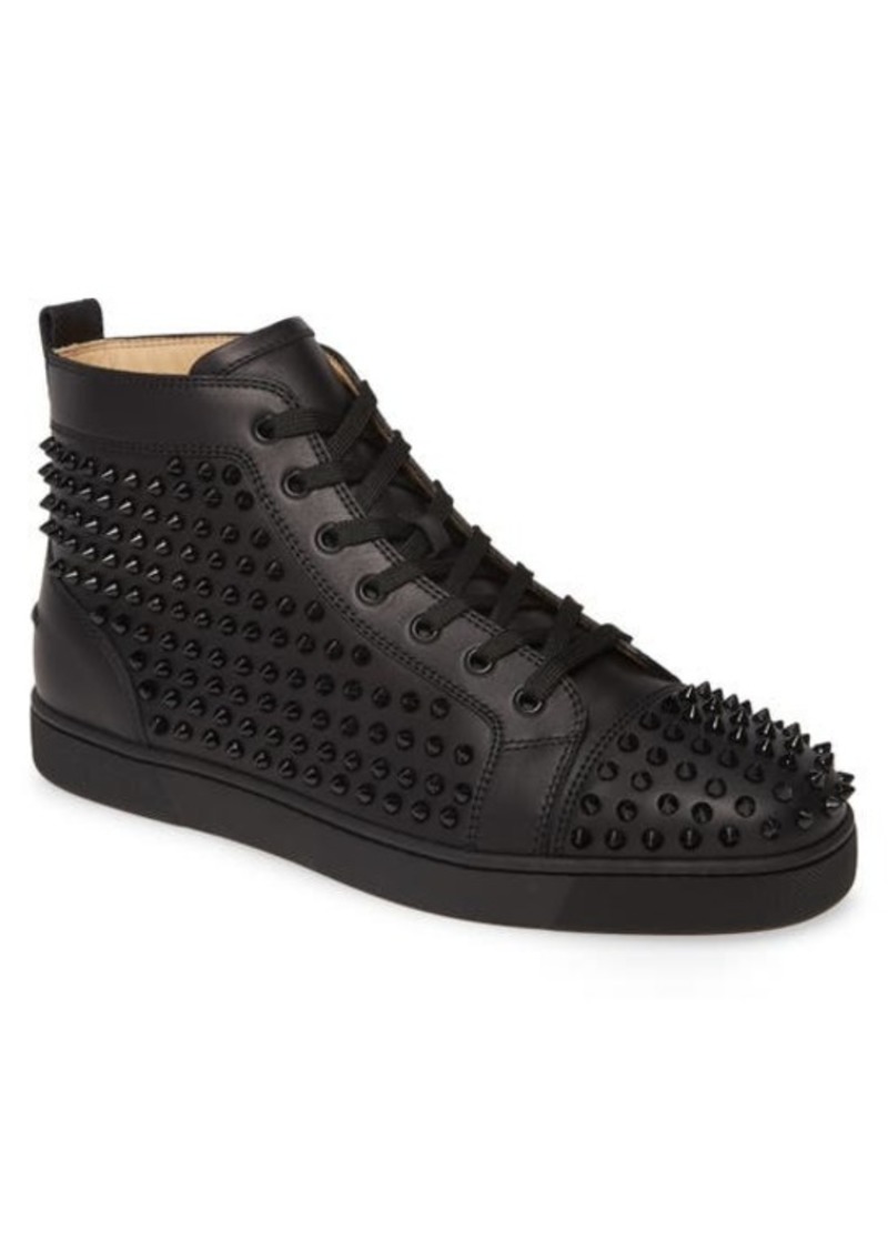 Christian Louboutin - Louis Orlato Suede and Mesh High-Top Trainers - Mens - Black White