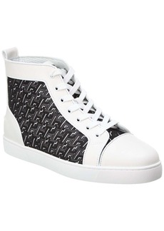 Christian Louboutin Louis Coated Canvas & Leather High-Top Sneaker