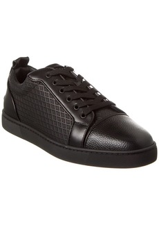 Christian Louboutin Louis Junior Spikes Orlato Leather And Jacquard Sneakers  in White for Men