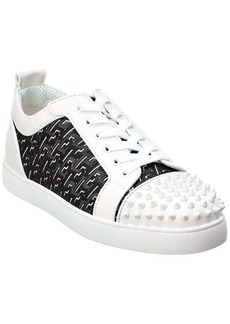 Christian Louboutin Louis Junior Spikes Orlato Coated Canvas & Leather Sneaker