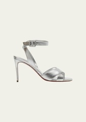 Christian Louboutin Mariza Metallic Crisscross Red Sole Sandals