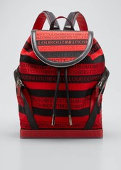 Christian Louboutin Men's Explorafunk Striped Logo Backpack