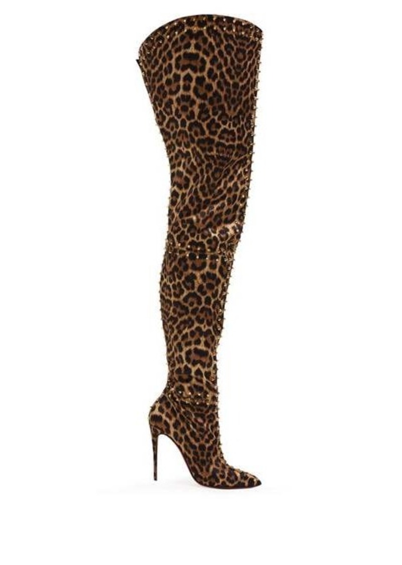 leopard over the knee boots