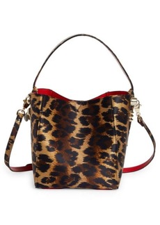 Christian Louboutin Mini Cabachic Leopard Print Leather Bucket Bag