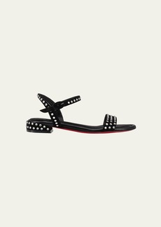 Christian Louboutin Miss Jane Strass Red Sole Ankle-Strap Sandals