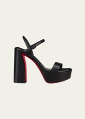 Christian Louboutin Movida Jane Leather Red Sole Platform Sandals