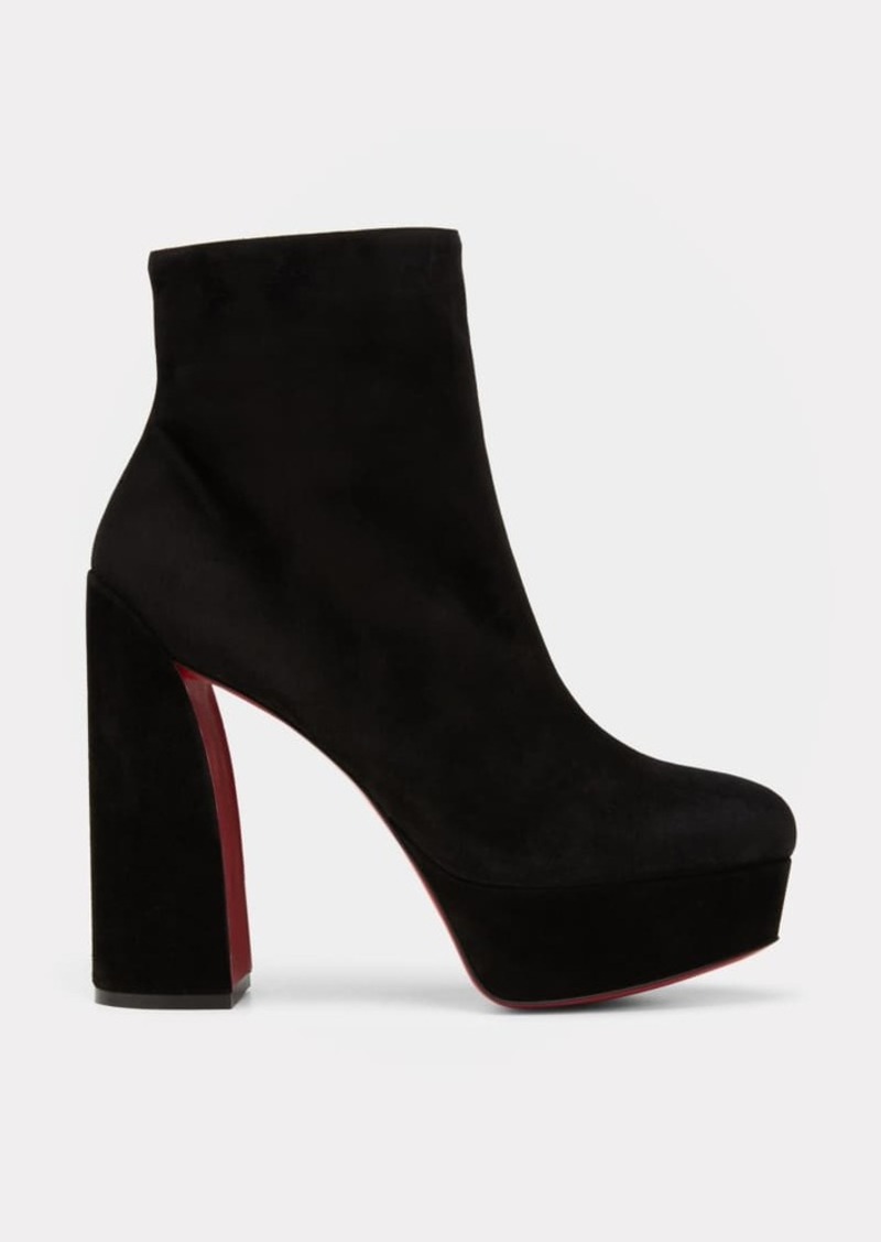 Christian Louboutin Movida Suede 130mm Red Sole Booties