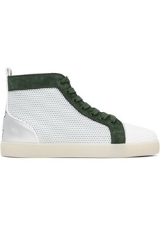 Christian Louboutin Off-White & Green Varsilouis Sneakers