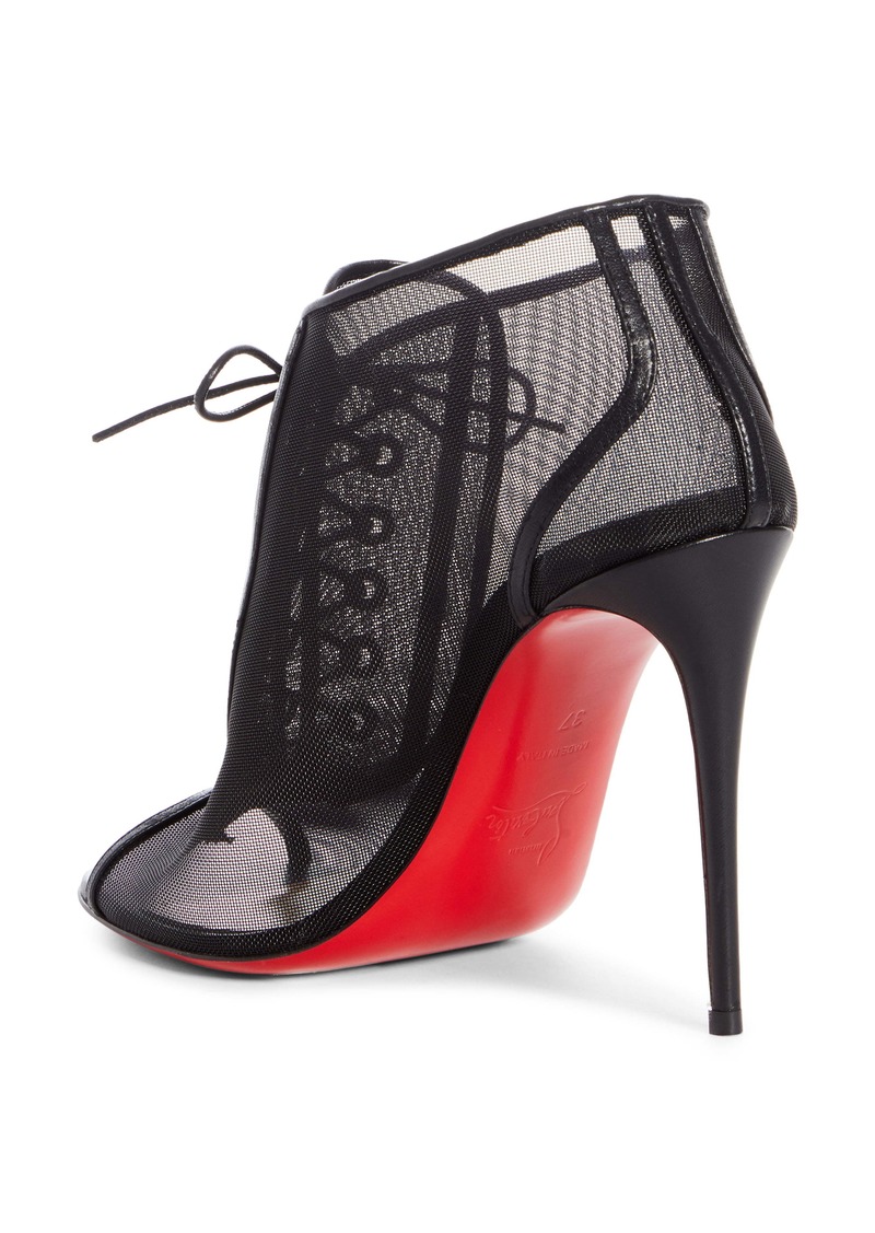 ondessa mesh lace up peep toe bootie