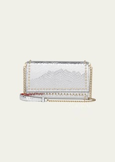 Christian Louboutin Paloma Clutch in Metallic Leather with Spikes