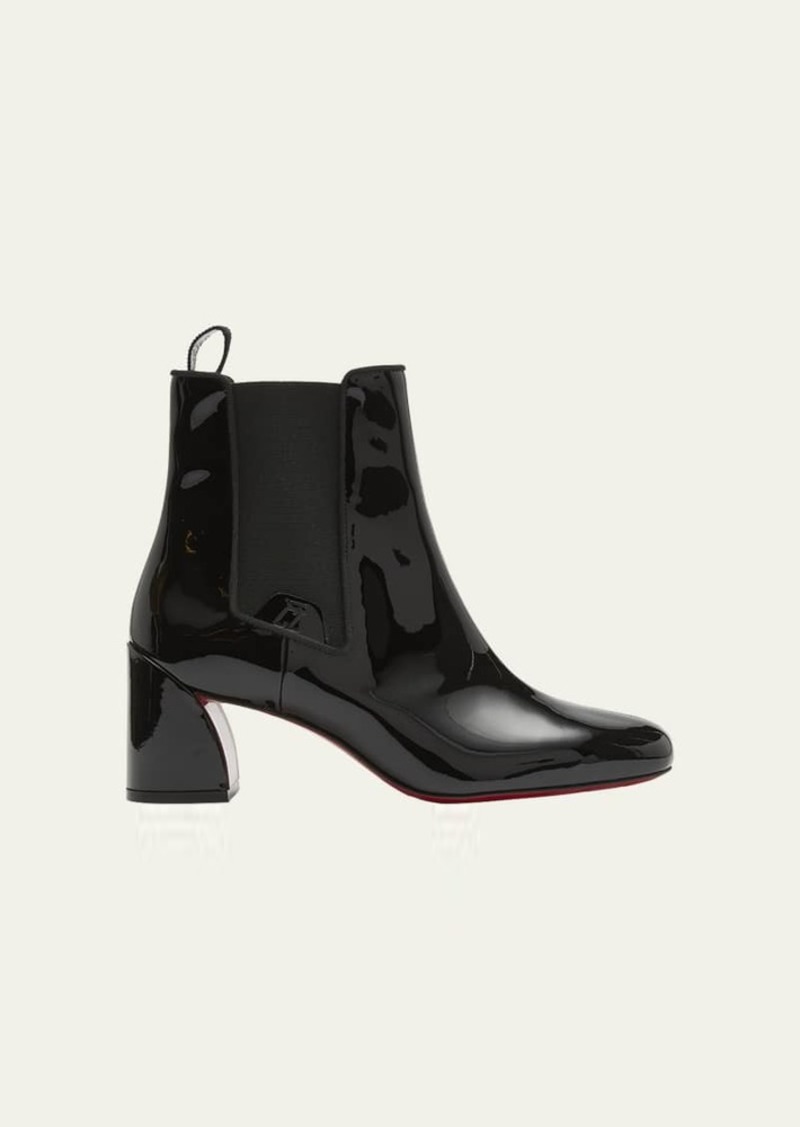 Christian Louboutin Patent Red Sole Chelsea Ankle Boots