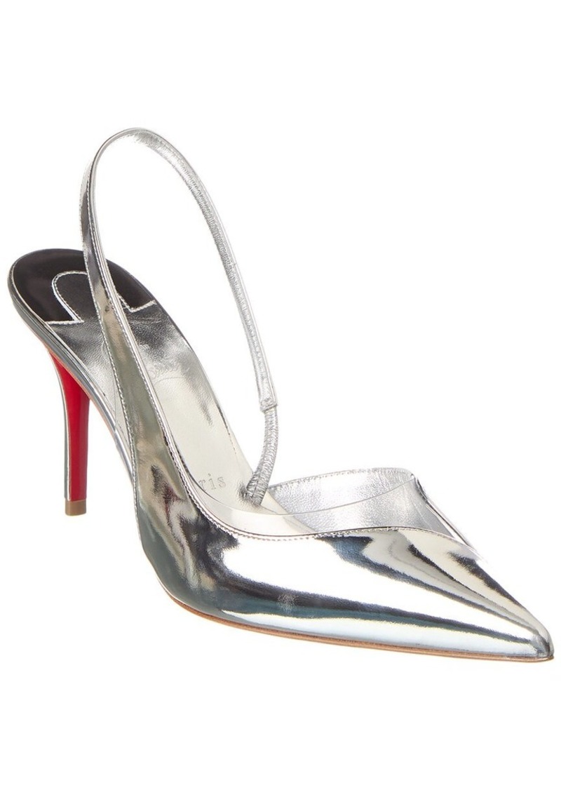 Christian Louboutin Posticha 80 Leather & Vinyl Slingback Pump