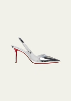 Christian Louboutin Posticha Metallic PVC Red Sole Slingback Pumps