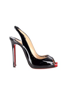 Christian Louboutin Private Number Slingback Pumps in Black Patent Leather
