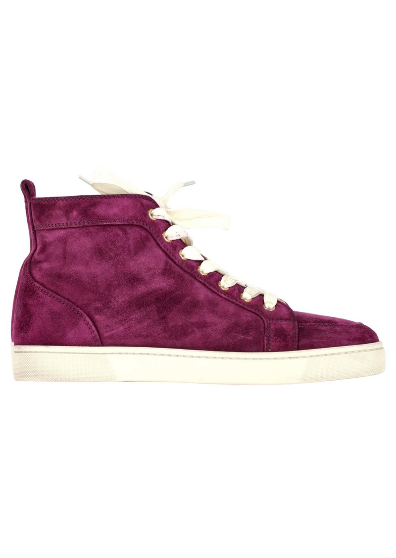 Christian Louboutin Rantus High Top Sneakers in Purple Suede