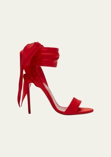 Christian Louboutin Red Sole Ribbon Ankle-Wrap Stiletto Sandals