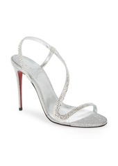 Christian Louboutin Rosalie Crystal Embellished Glitter Slingback Sandal