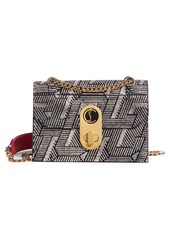 Christian Louboutin Small Elisa Embellished Leather Crossbody Bag in Crystal/Black at Nordstrom