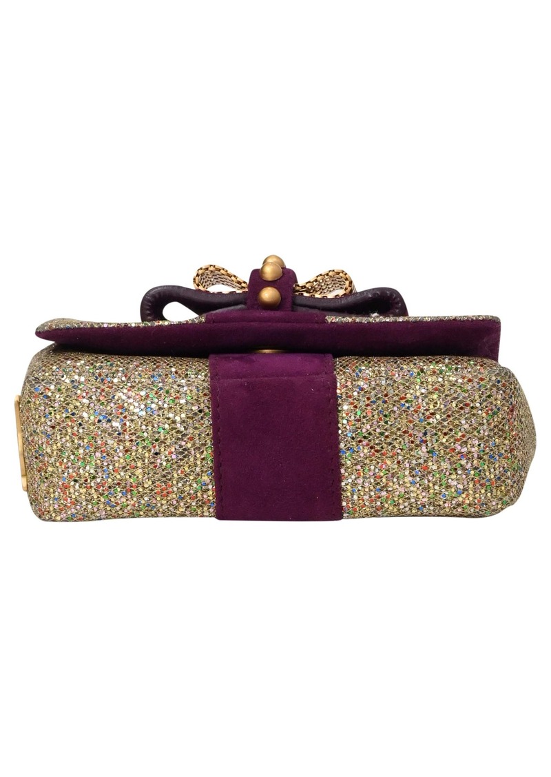 Christian Louboutin Sweet Charity Bow-Embellished Chain Shoulder Bag in Multicolor Leather