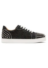 Christian Louboutin Vieira 2 spiked glittered-leather trainers