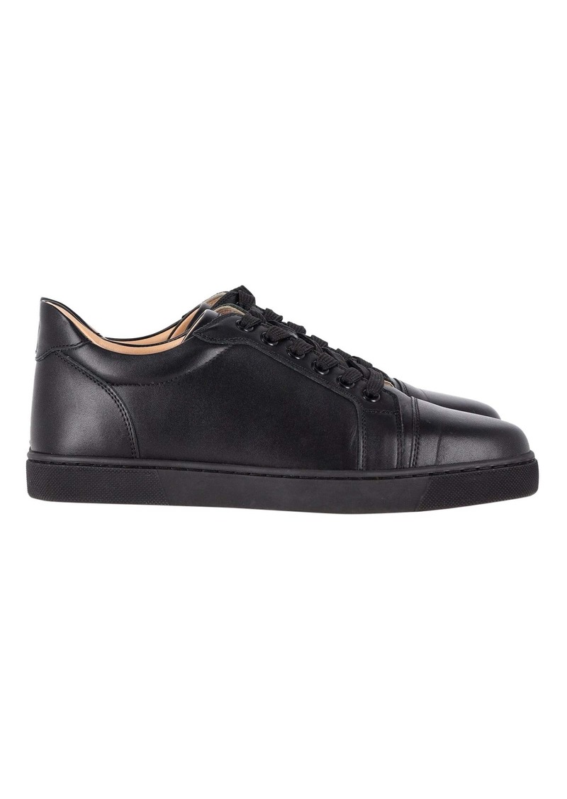 Christian Louboutin Vieira Low-Top Sneakers in Black Calfskin Leather