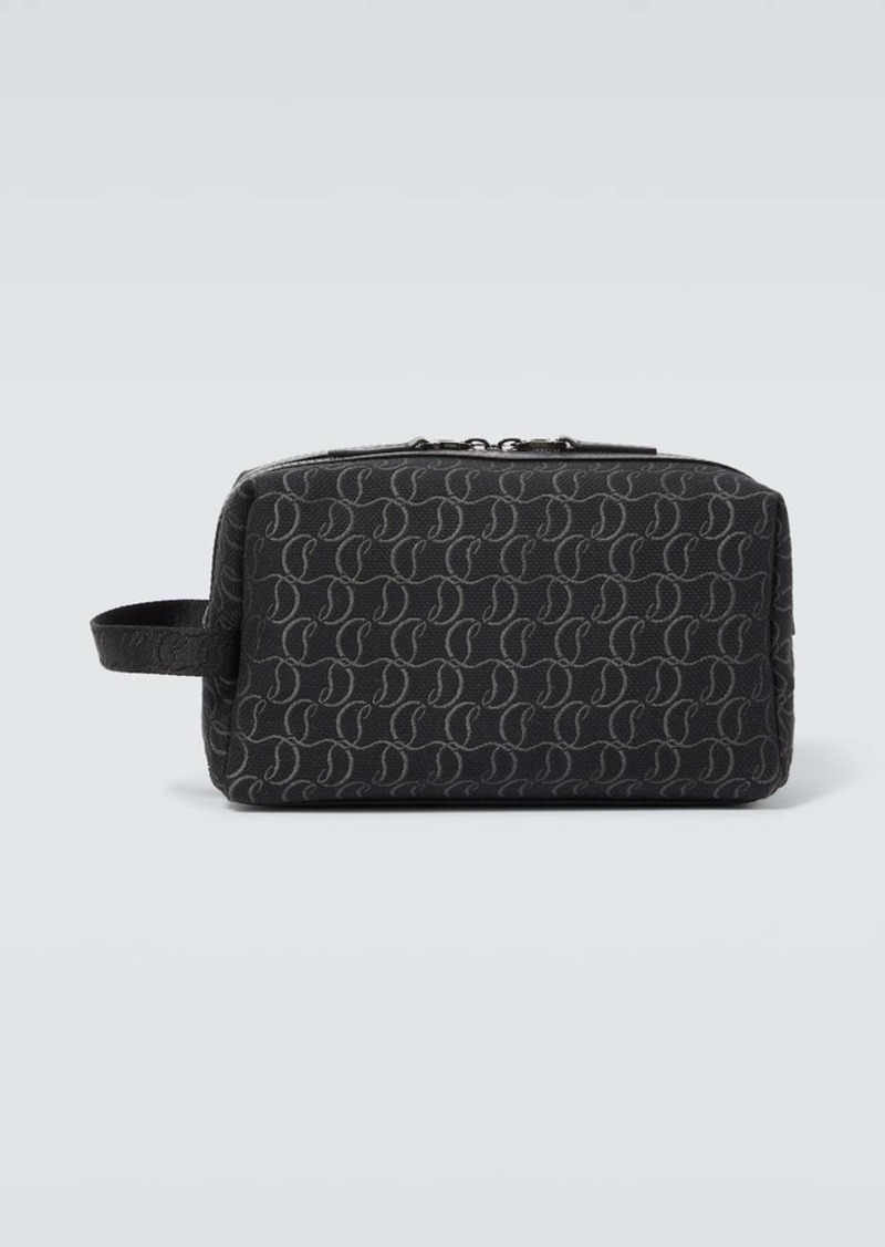 Christian Louboutin Zip N Flap logo jacquard pouch