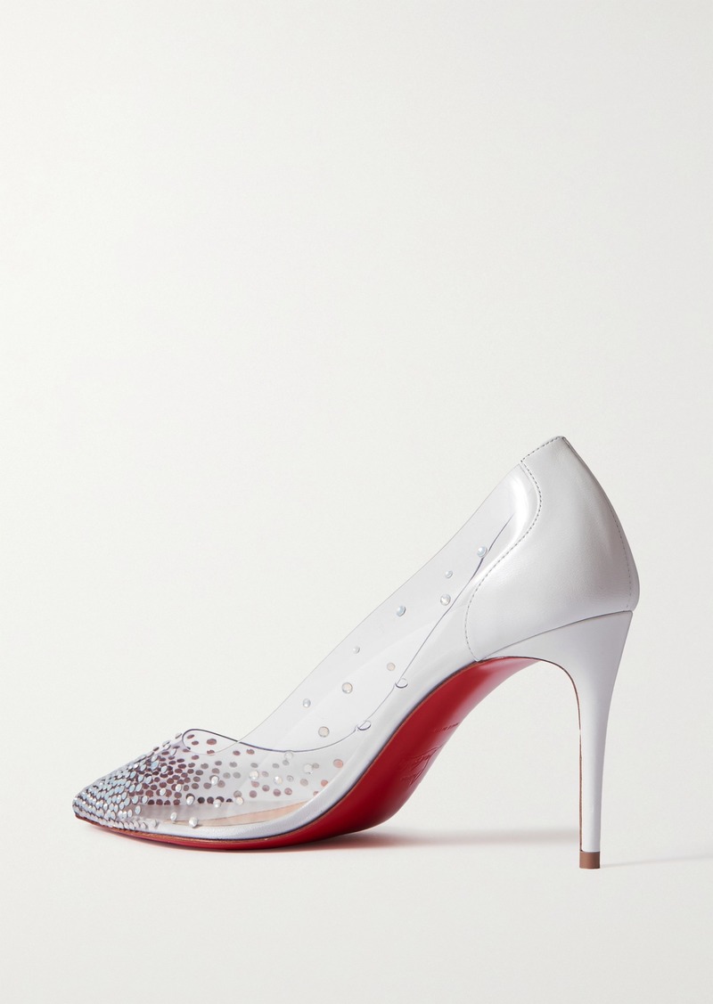 Christian Louboutin Kate Embellished Leather Strass Pumps 85 in