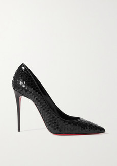 Christian Louboutin Kate 100 Glossed Lizard-effect Leather Pumps